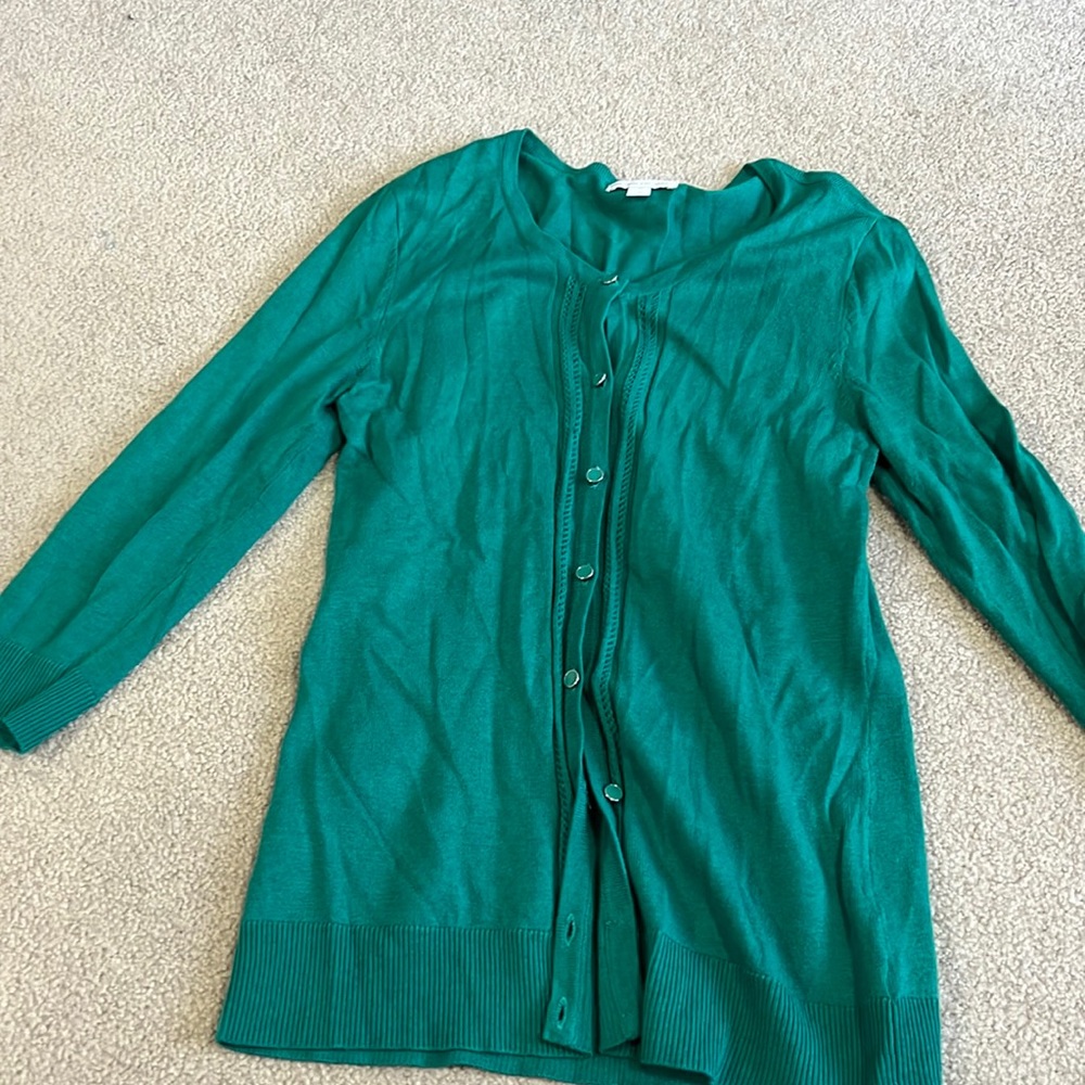 Green cardigan